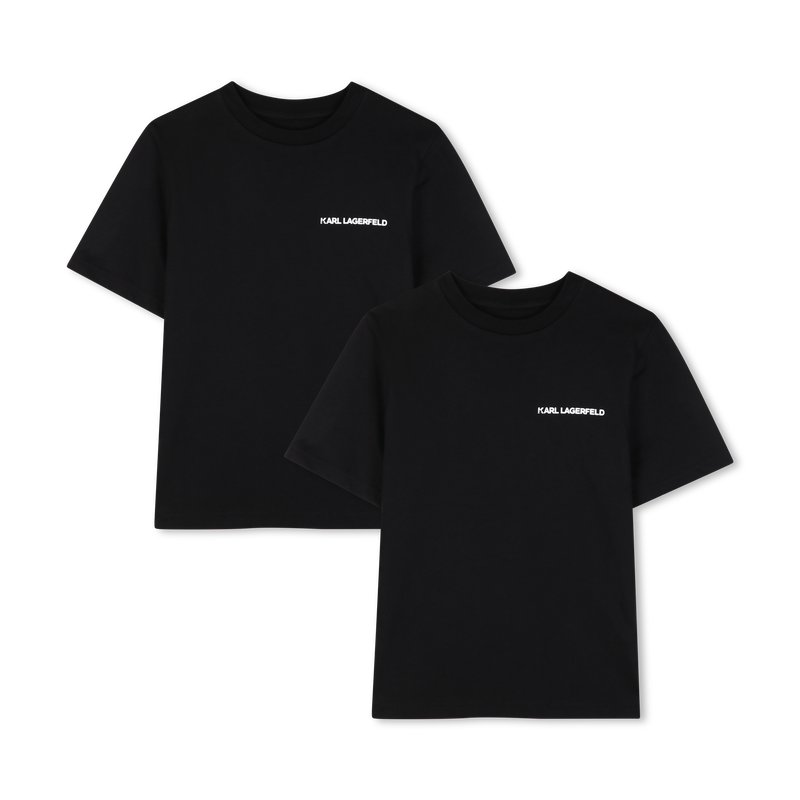 SET VAN 2 T-SHIRTS MET KORTE MOUWEN KARL LAGERFELD KIDS 
                        BOY