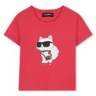T-shirt met korte mouwen, ORANJE ROOD, hi-res