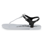 Sandalen met verstelbare bandjes, WIT  ZWART, hi-res