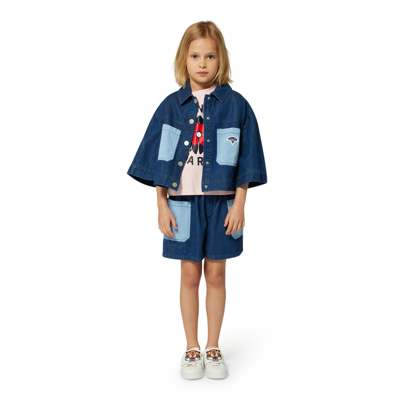 Jeansshort met zakken KENZO KIDS 
                        GIRL