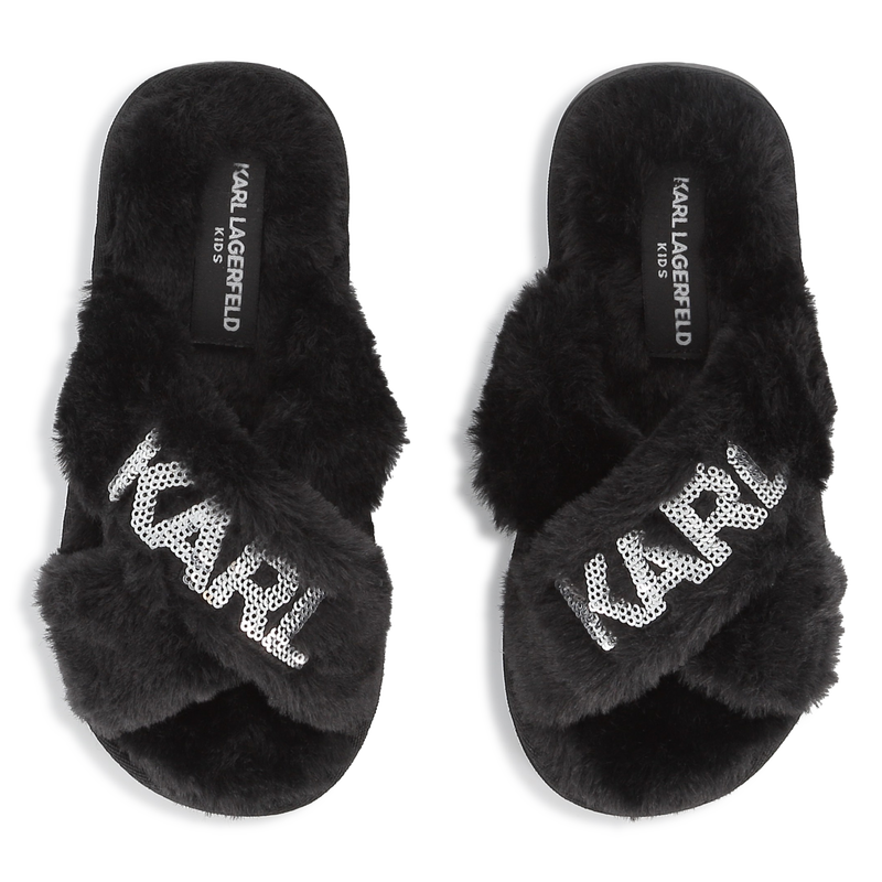 Pantoffels met gekruiste bandjes KARL LAGERFELD KIDS 
                        GIRL