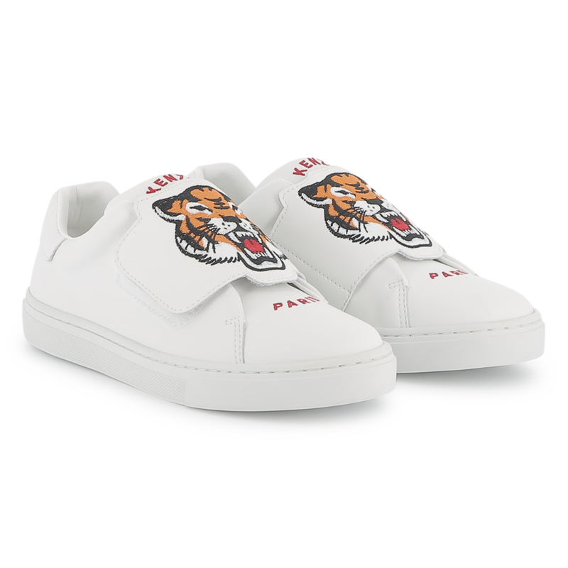 Leren sneakers met klittenband