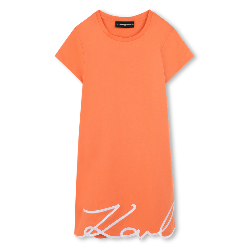 Geborduurde jurk korte mouwen KARL LAGERFELD KIDS 
                        GIRL