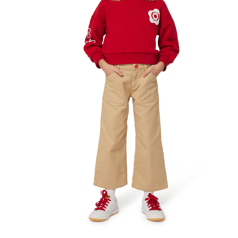 Uitlopende broek van katoen KENZO KIDS 
                        GIRL