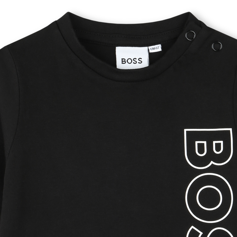 T-shirt met verticaal logo BOSS 
                        BOY