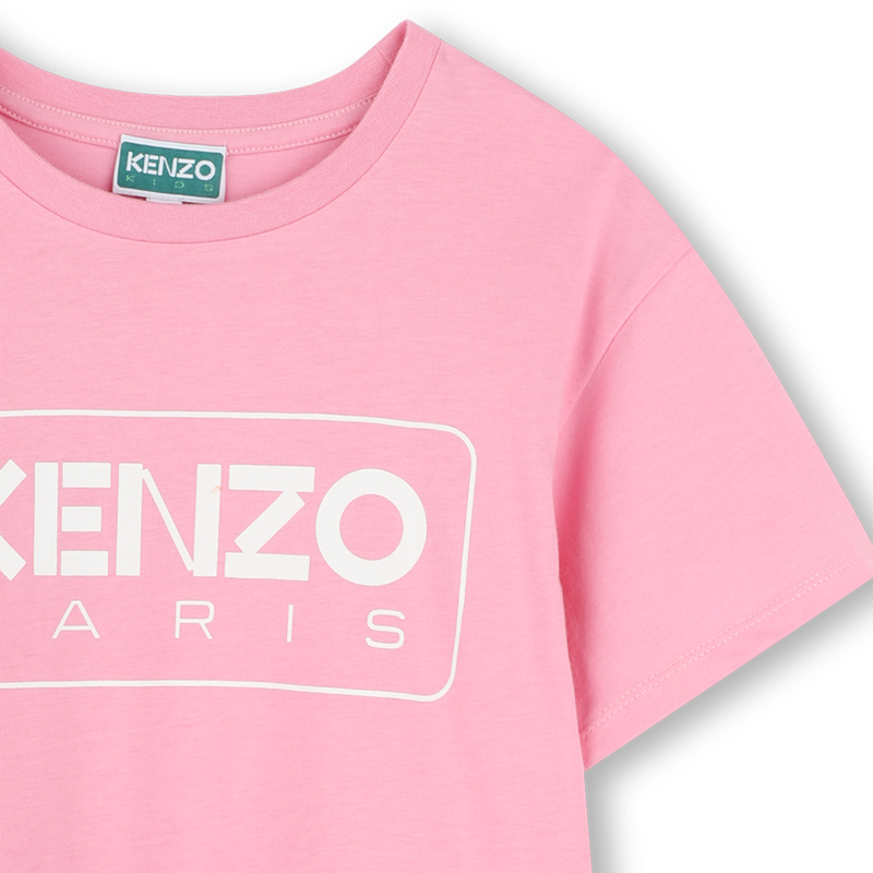 Jurk met print en volant KENZO KIDS 
                        GIRL