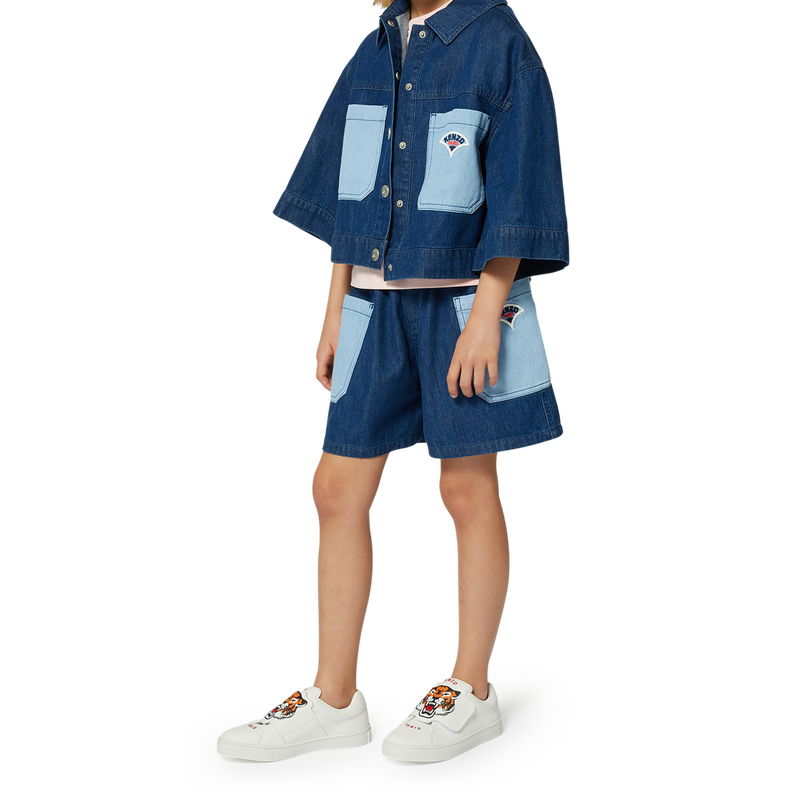 Leren sneakers met klittenband