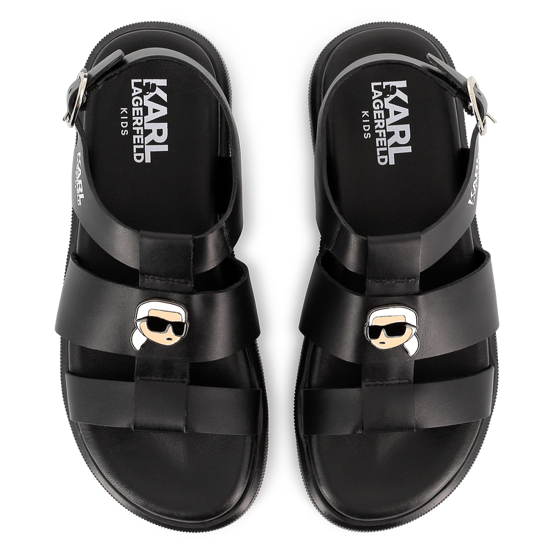 Leren sandalen met gesp KARL LAGERFELD KIDS 
                        GIRL