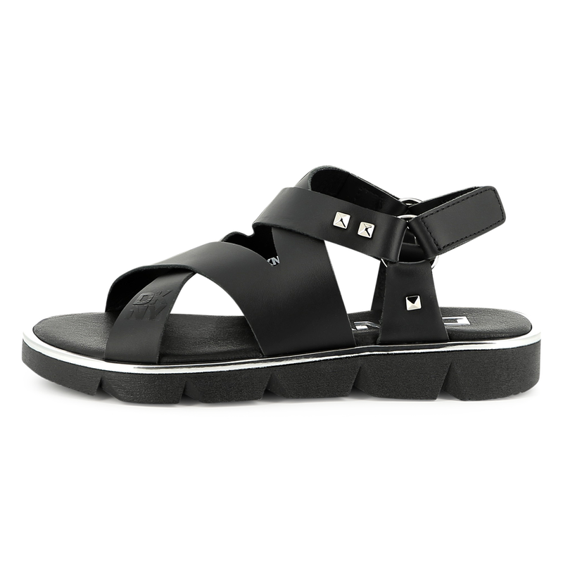 Leren sandalen met klittenband DKNY 
                        GIRL