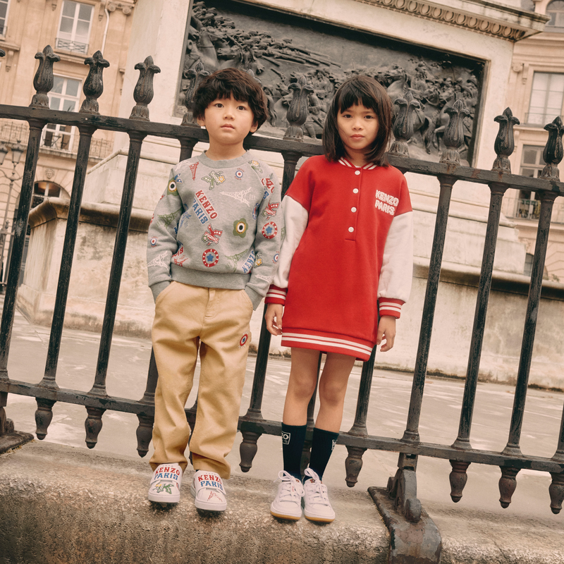 Fleece jurk met borduurwerk KENZO KIDS 
                        GIRL
