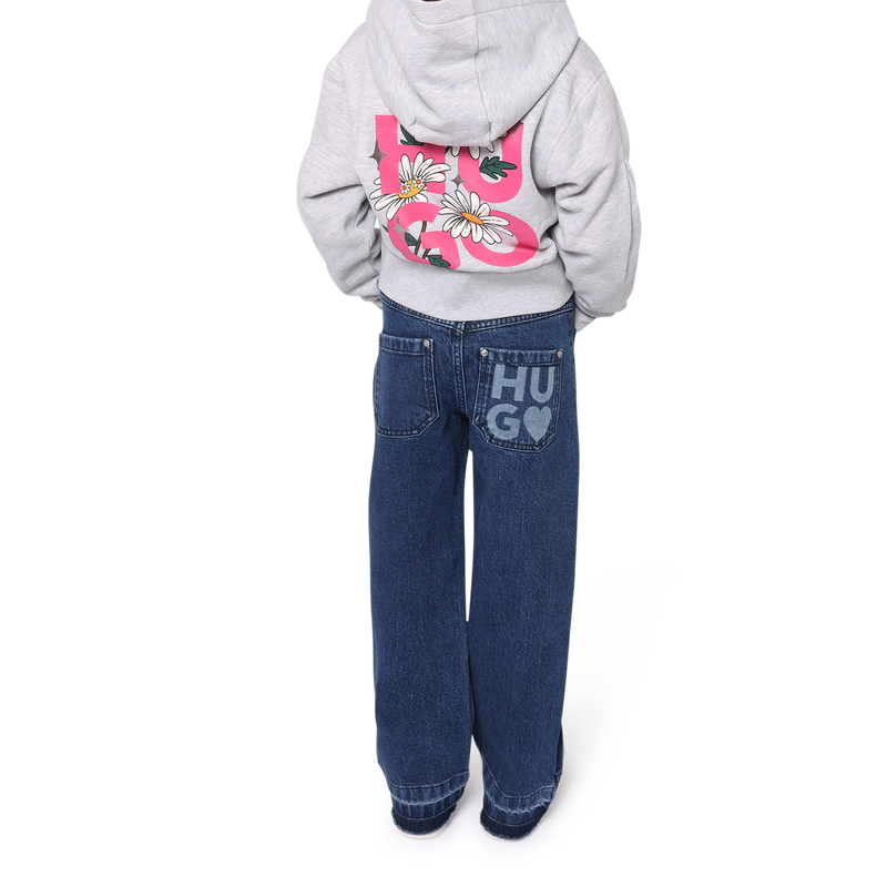 Sweatshirt met rits en bloemen HUGO 
                        GIRL