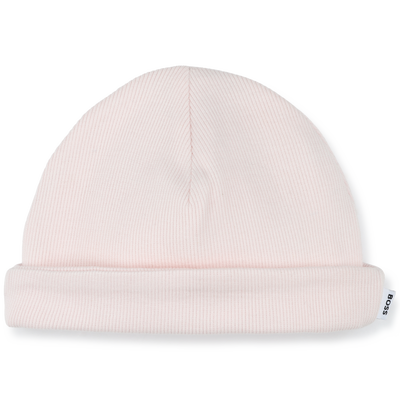 Muts met omslag in ribbelsteek BOSS GIRL