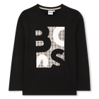 T-shirt met lange mouwen, ZWART, hi-res