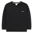 Effen sweater met ronde hals, ZWART, hi-res