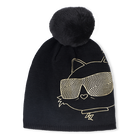 Gebreide muts met pompon KARL LAGERFELD KIDS 
                    GIRL