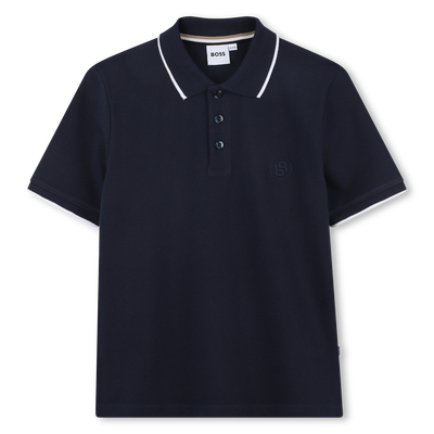 Katoenen polo met rechte snit BOSS BOY