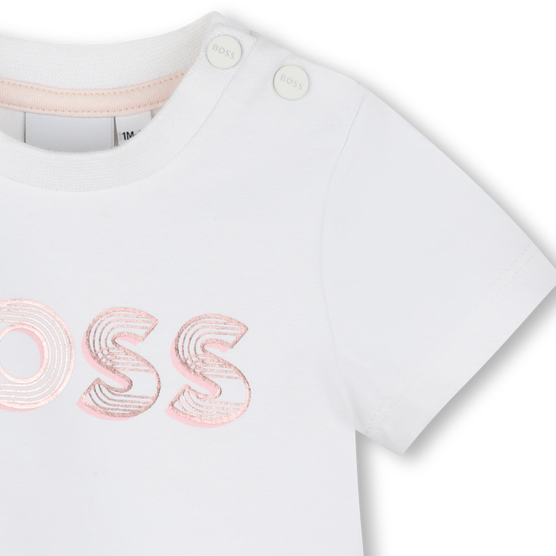 T-shirt met glanzende print BOSS 
                        GIRL