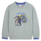 Sweatshirt van geborstelde fleece, ZILVER BLAUW, hi-res