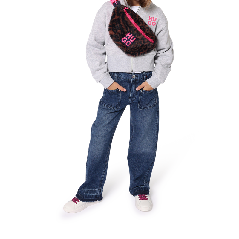 Sweatshirt met rits en bloemen HUGO 
                        GIRL