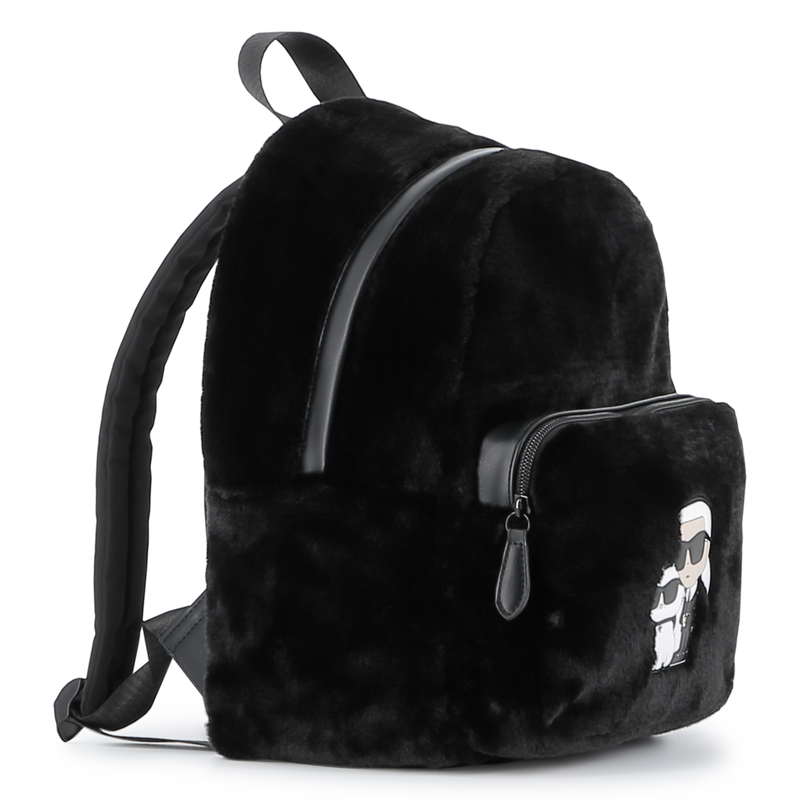 Kleine rugzak gemaakt van donzige fleece KARL LAGERFELD KIDS 
                        GIRL