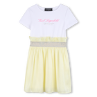Bi-materiaal jurk met korte mouwen KARL LAGERFELD KIDS 
                    GIRL