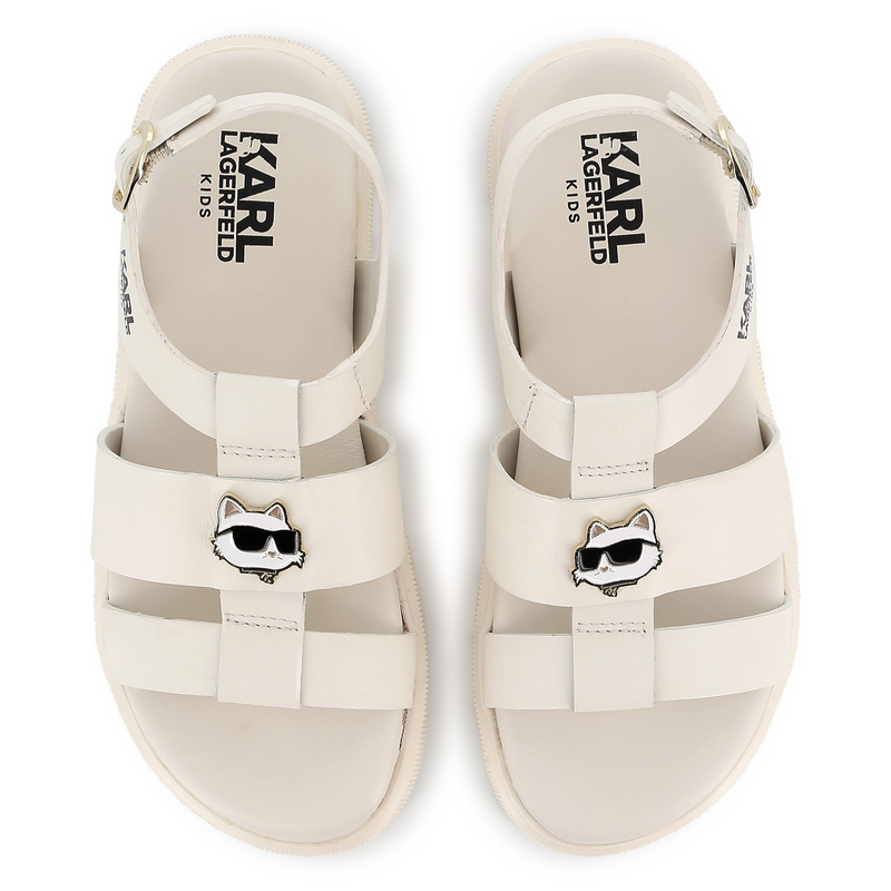 Leren sandalen met gesp KARL LAGERFELD KIDS 
                        GIRL