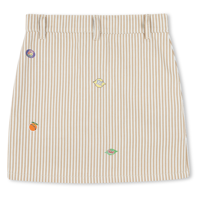 Katoenen rok met badges KENZO KIDS 
                        MEISJE