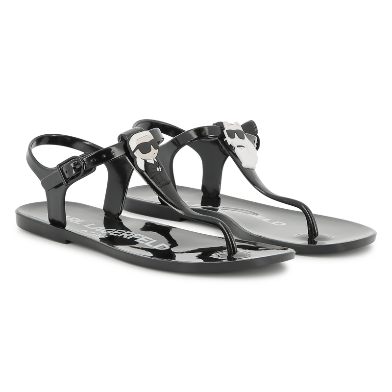 Sandalen met gespen en badge KARL LAGERFELD KIDS 
                        GIRL