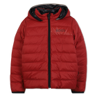Omkeerbaar donsjack met capuchon, DONKER ROOD, hi-res
