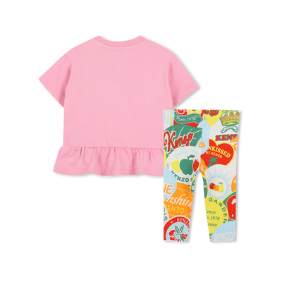Katoenen T-shirt en legging KENZO KIDS GIRL