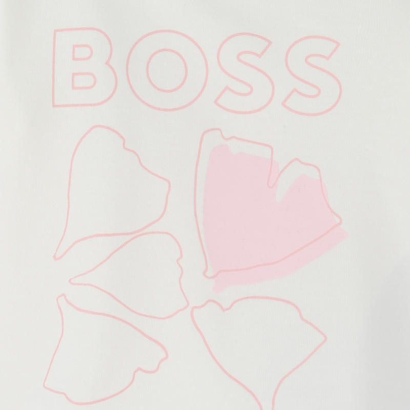 T-shirt met bloemblaadjesprint BOSS 
                        GIRL