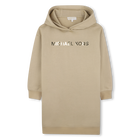 Fleece jurk met capuchon, BEIGE, hi-res