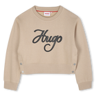 Sweatshirt met ronde hals, BEIGE, hi-res