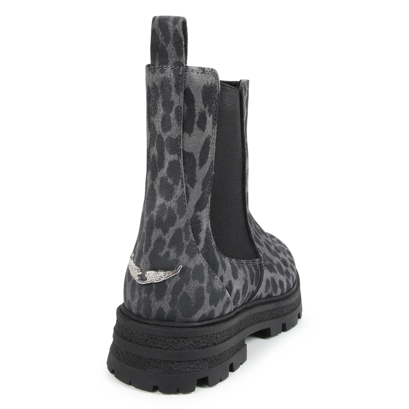 Leren enkellaarsjes met print ZADIG & VOLTAIRE 
                        GIRL