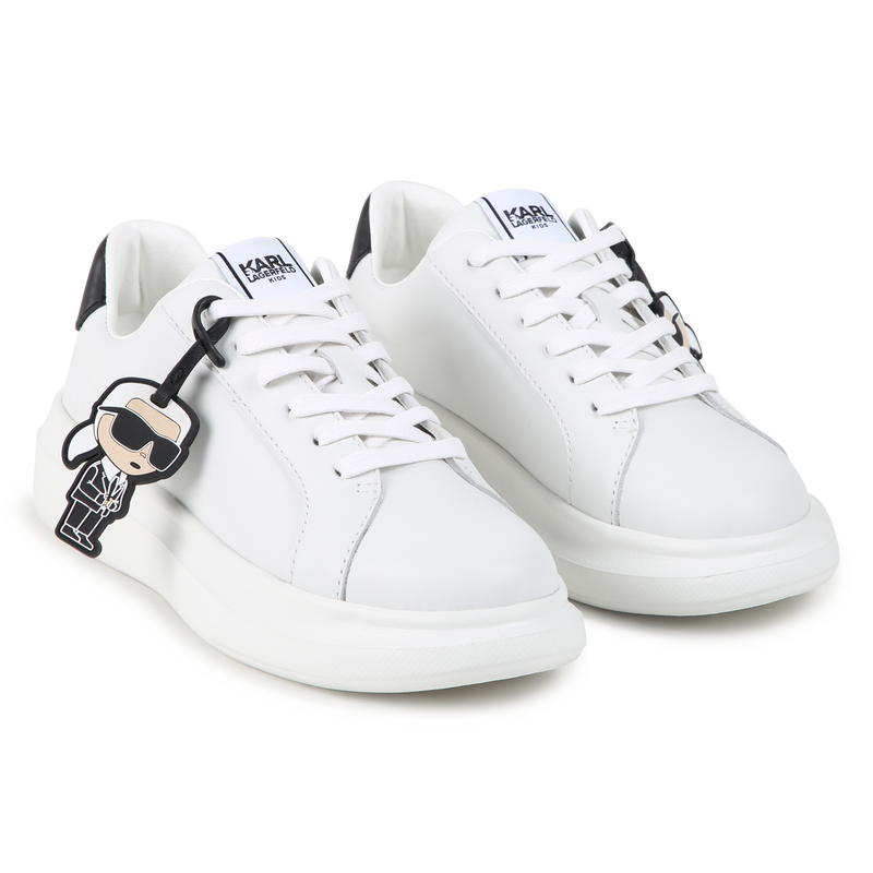 Leren sneakers met veters KARL LAGERFELD KIDS 
                        BOY
