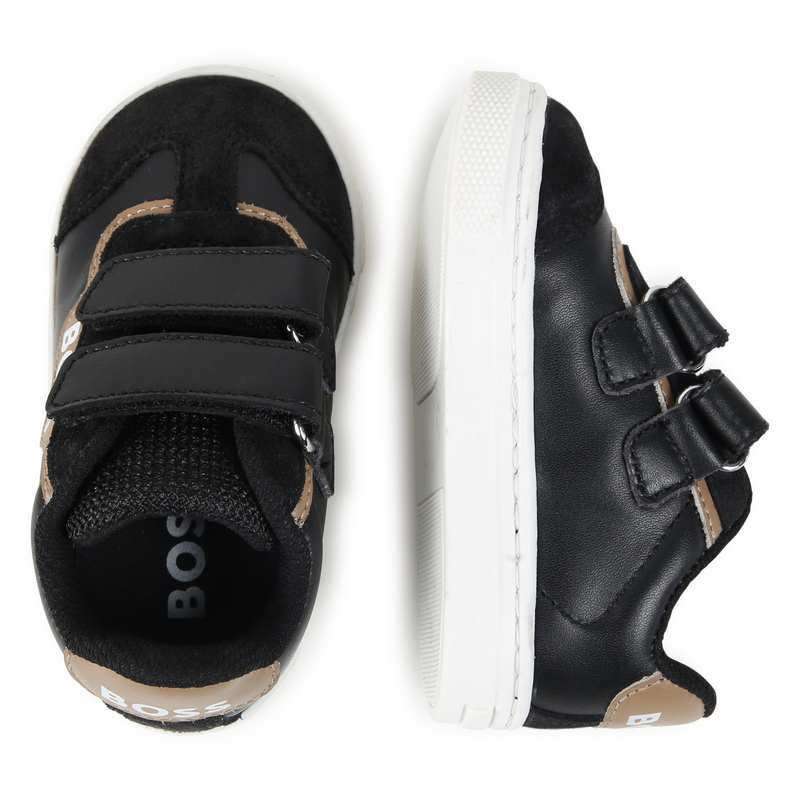 Leren sneakers met klittenband BOSS 
                        BOY