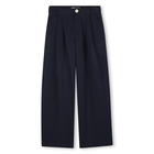 Twill broek met wijde pijpen, MARINE, hi-res