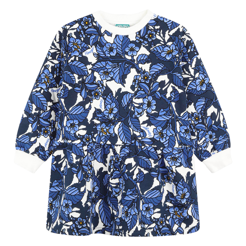 Fleece jurk met print KENZO KIDS 
                        GIRL