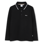 Poloshirt met lange mouwen, ZWART, hi-res