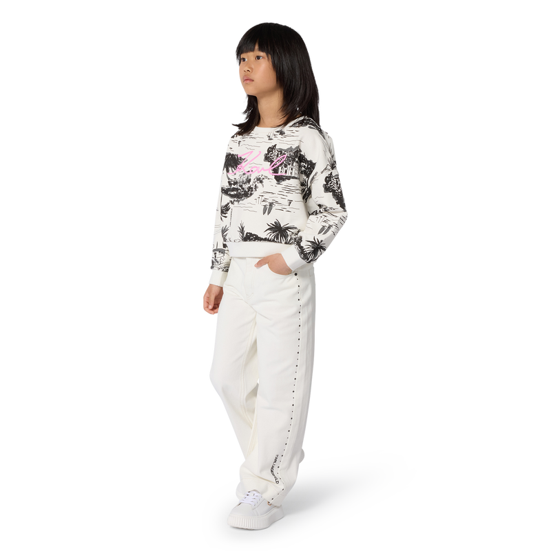 GEÏLLUSTREERDE BROEK KARL LAGERFELD KIDS 
                        GIRL