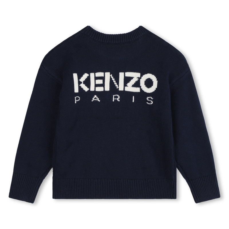 Gebreide trui met bloem + logo KENZO KIDS 
                        GIRL