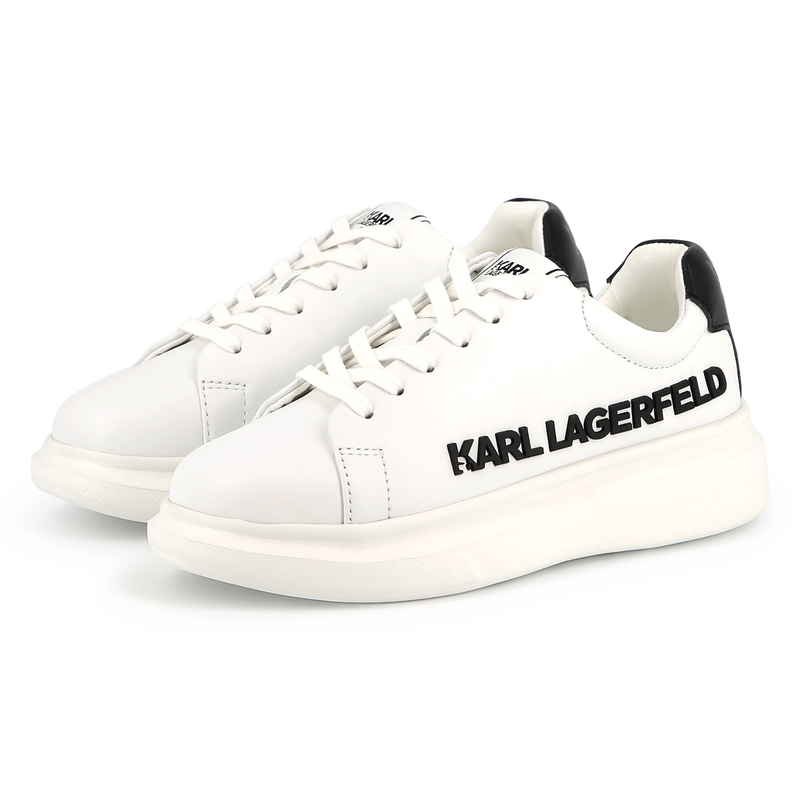 Leren sneakers met veters KARL LAGERFELD KIDS 
                        UNISEX