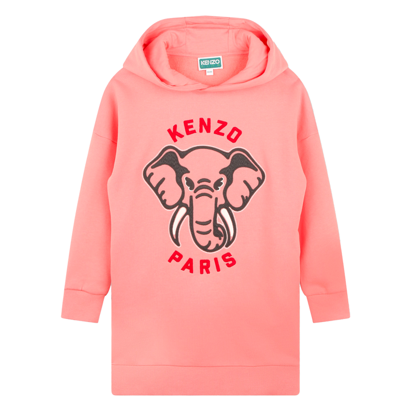 Fleece jurk met capuchon KENZO KIDS 
                        GIRL