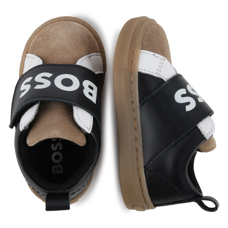 Leren sneakers met klittenband BOSS 
                        BOY