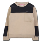 Sweatshirt met ronde hals, BEIGE/ZWART, hi-res