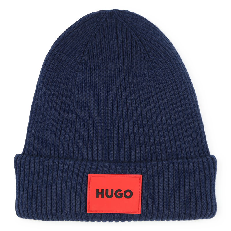 Gebreide muts van katoen HUGO 
                        UNISEX