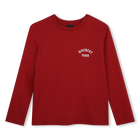 T-shirt met korte mouwen, DONKER ROOD, hi-res