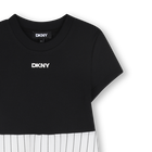 Feestjurk in twee materialen DKNY 
                    GIRL