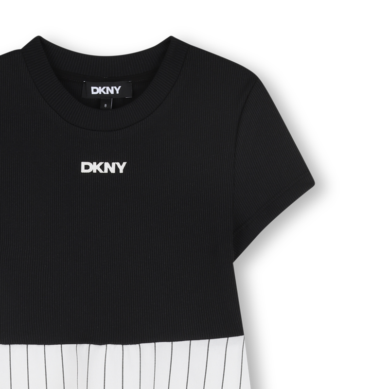 Feestjurk in twee materialen DKNY 
                        GIRL
