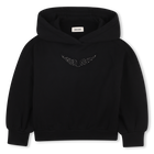 Hoodie met verlaagde schouder, ZWART, hi-res